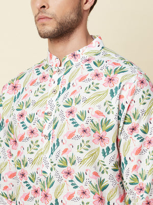 White Print Kurta image 1