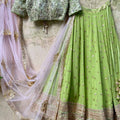 Olive Green Sharmily Mirror Lehenga Set image 0