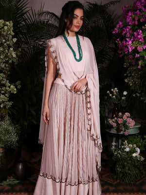 Pink Sharara with Cape - L image
