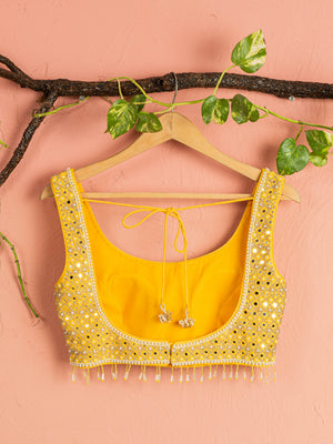 Melon Orange and Pineapple Yellow Lehenga Set image 2