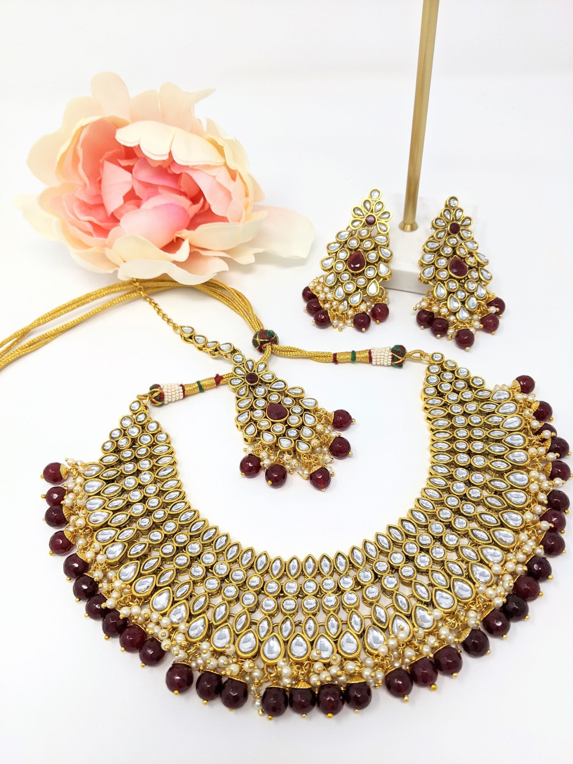 Jia Necklace Set - Ruby Red image