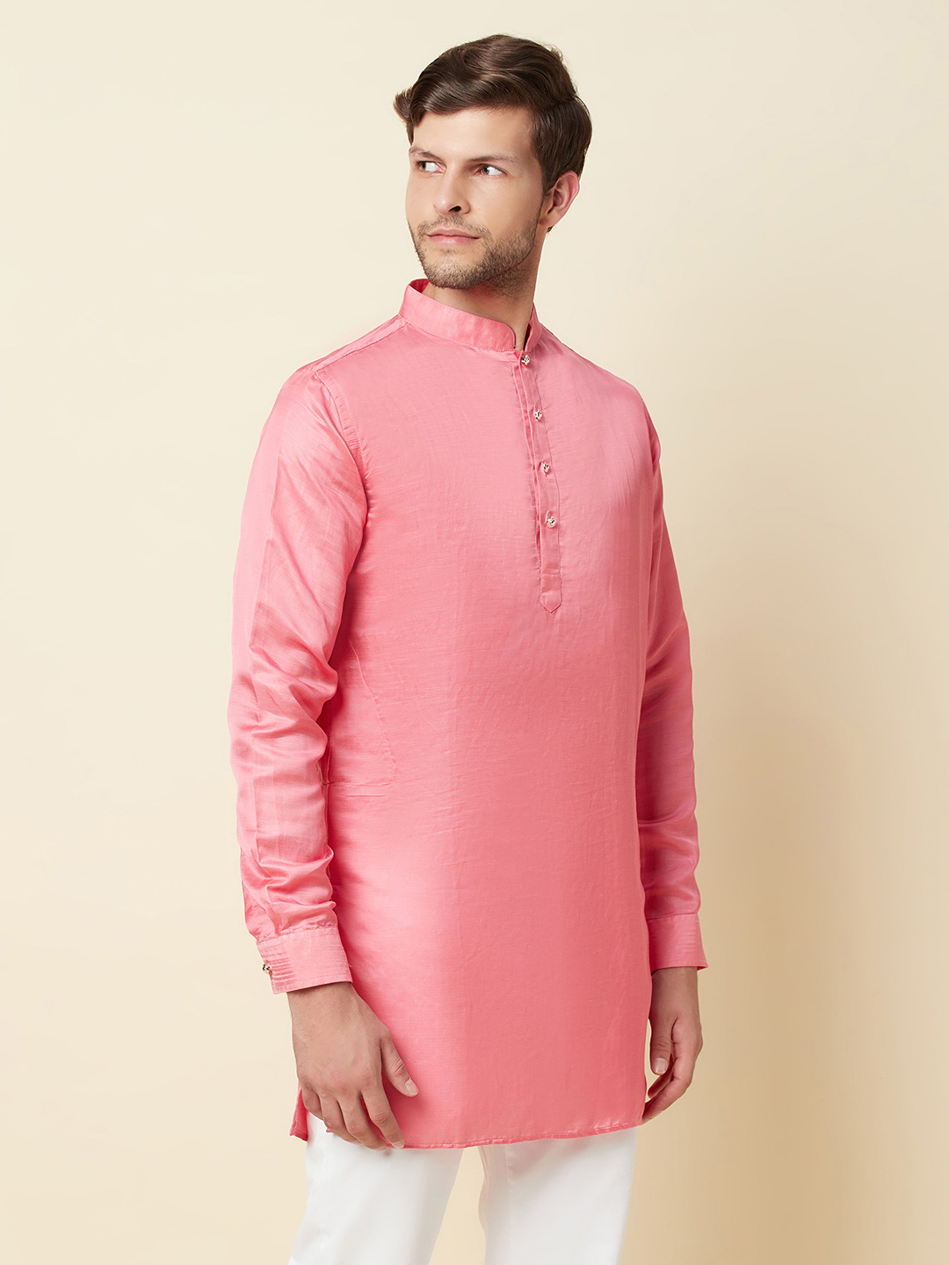 Pink Linen Kurta image 2