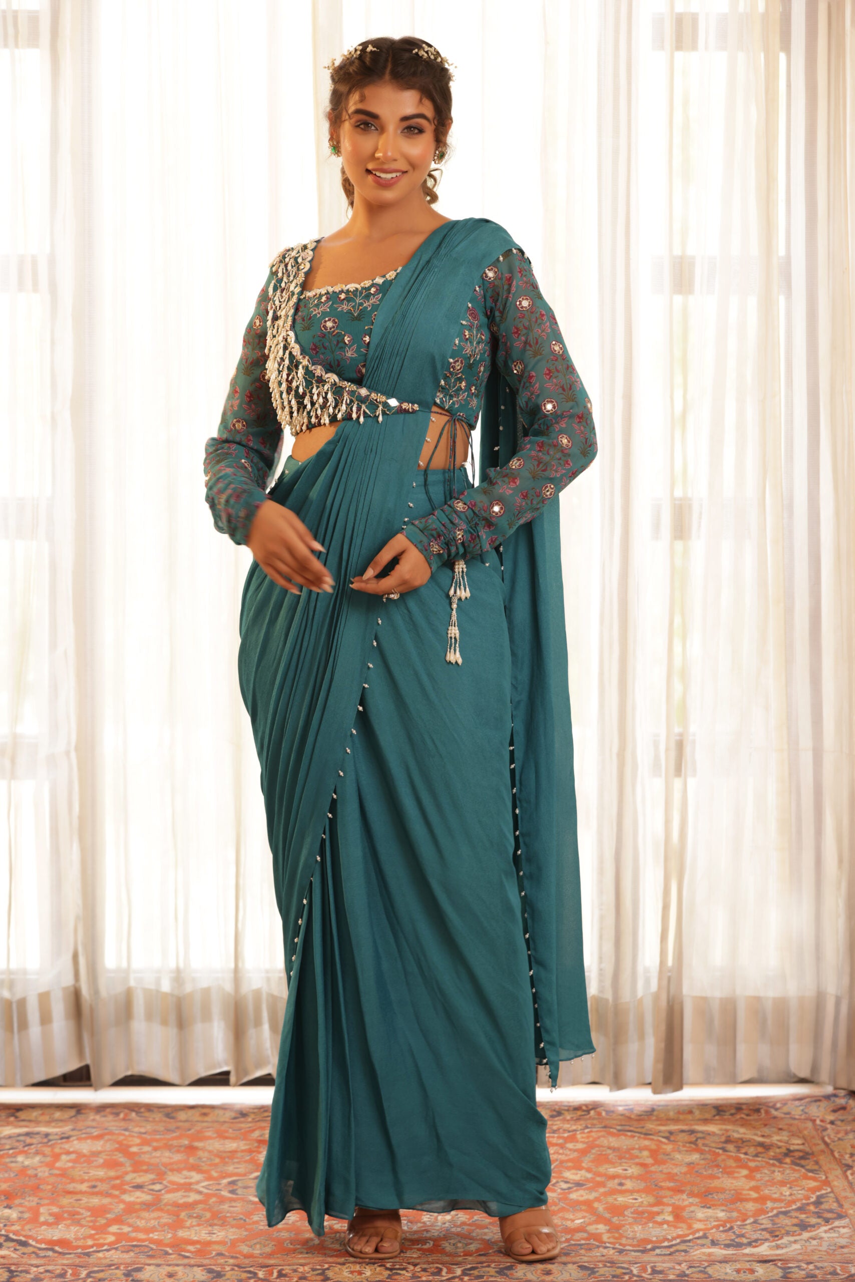 Pre Drape Saree - M image