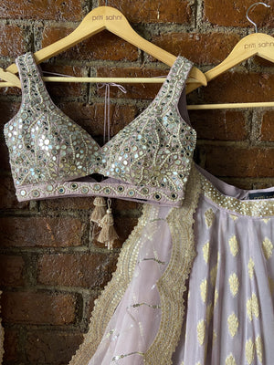 Mirror Work Blouse Lehenga Set image 3