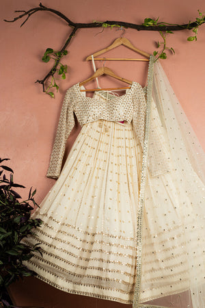 Ivory Radiant Sequin Lehenga Set image 0