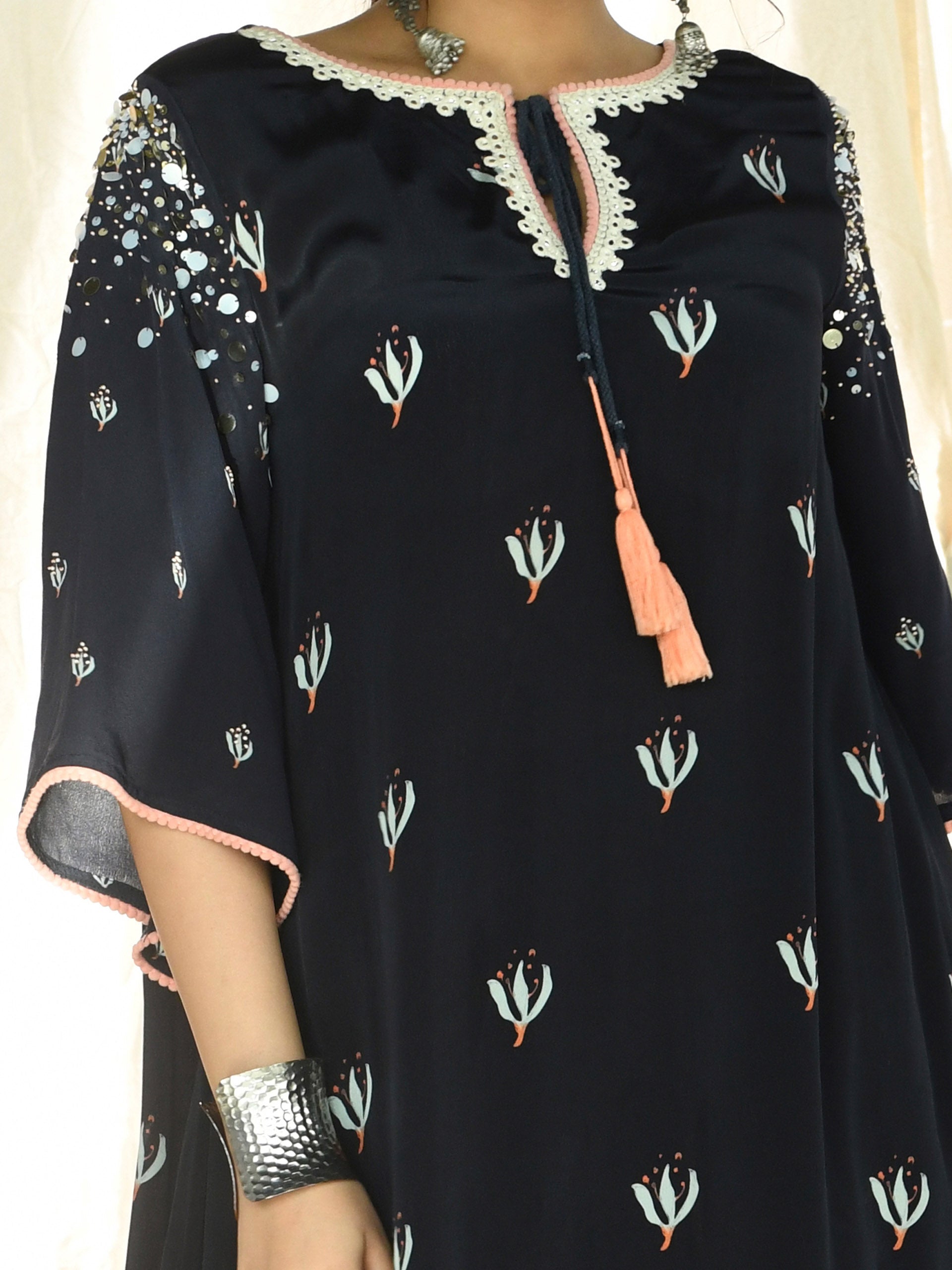 Midnight Motif Kurta and Dhoti Set image 3