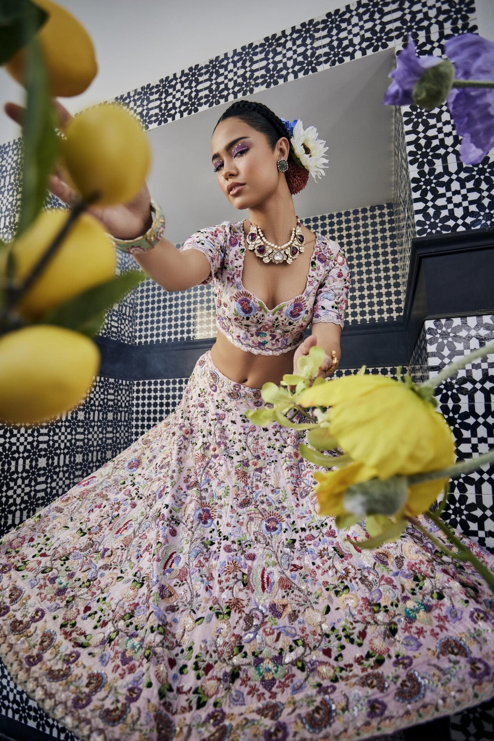 Light Pink Double Layer Lehenga image 5