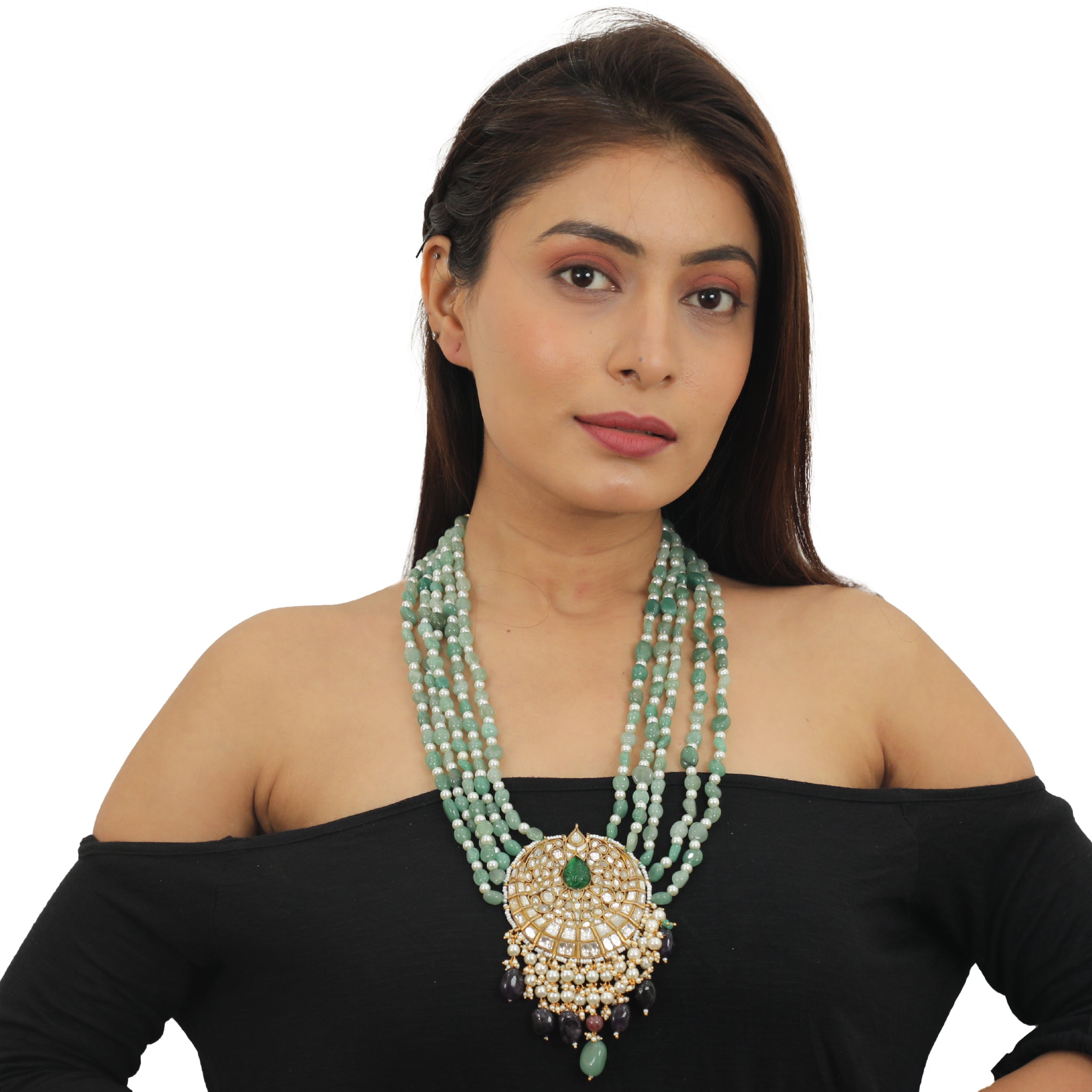 Sea Green And Purple Pendent Necklace image 2