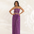 Purple Bandhani Drape Skirt Set image 0
