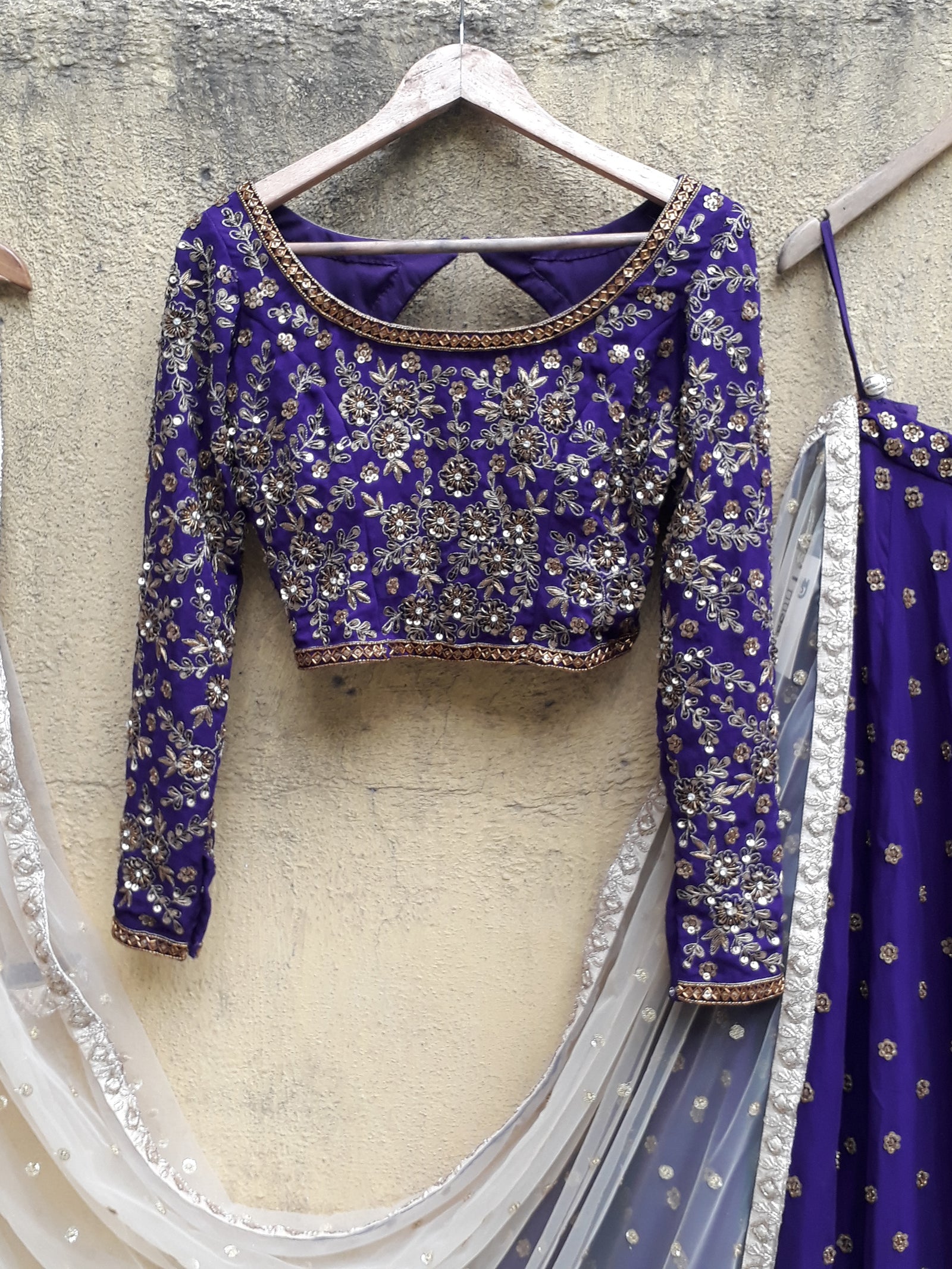Purple Georgette Lehenga image 1