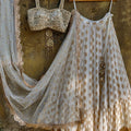 Ivory and Mirror Bustier Lehenga Set image 0