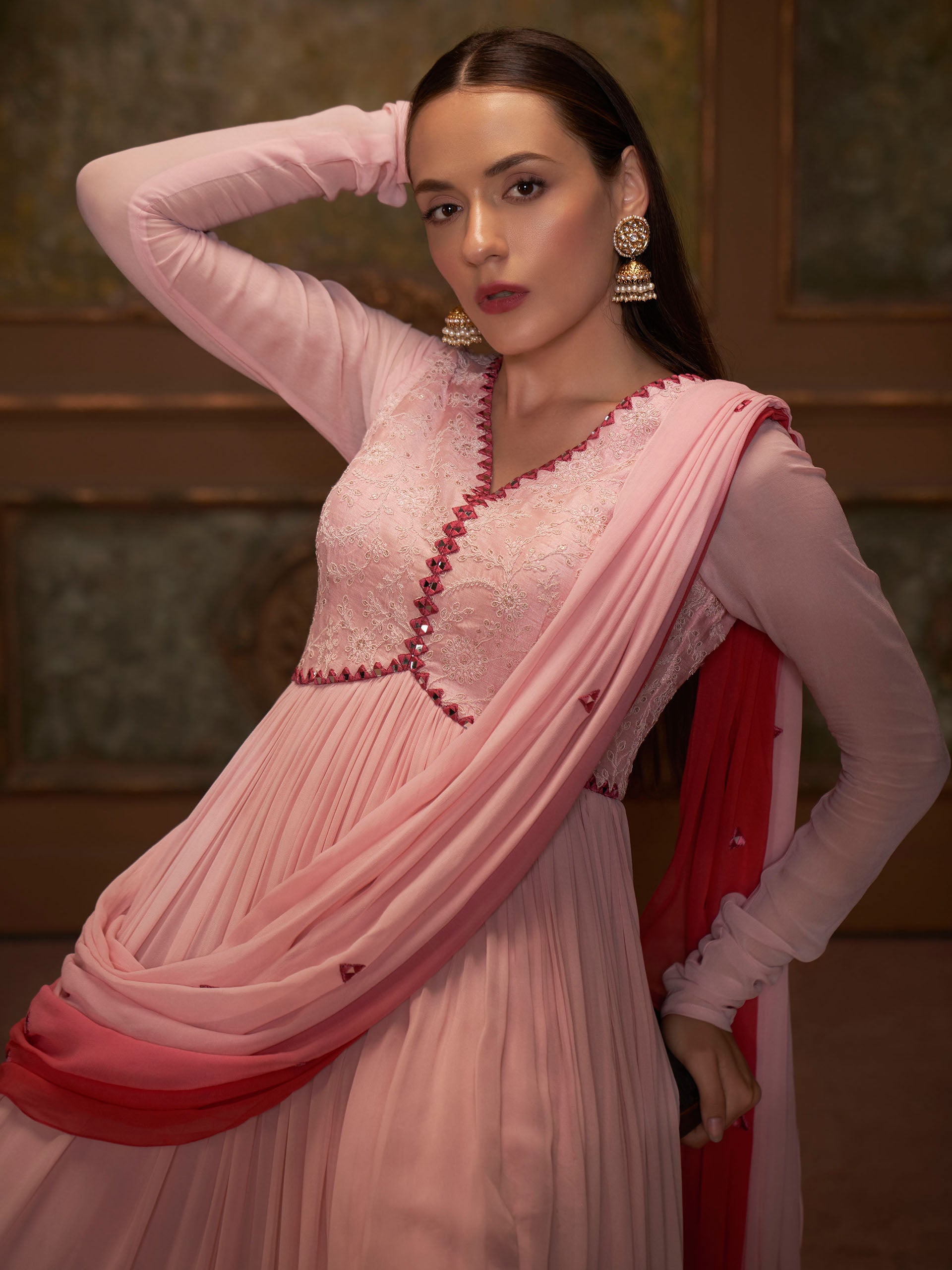 Pink Lotus Anarkali Set image 1
