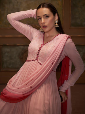 Pink Lotus Anarkali Set image 1