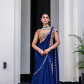 Iris Highlighted Applique Saree with Highlighted Blouse image 0