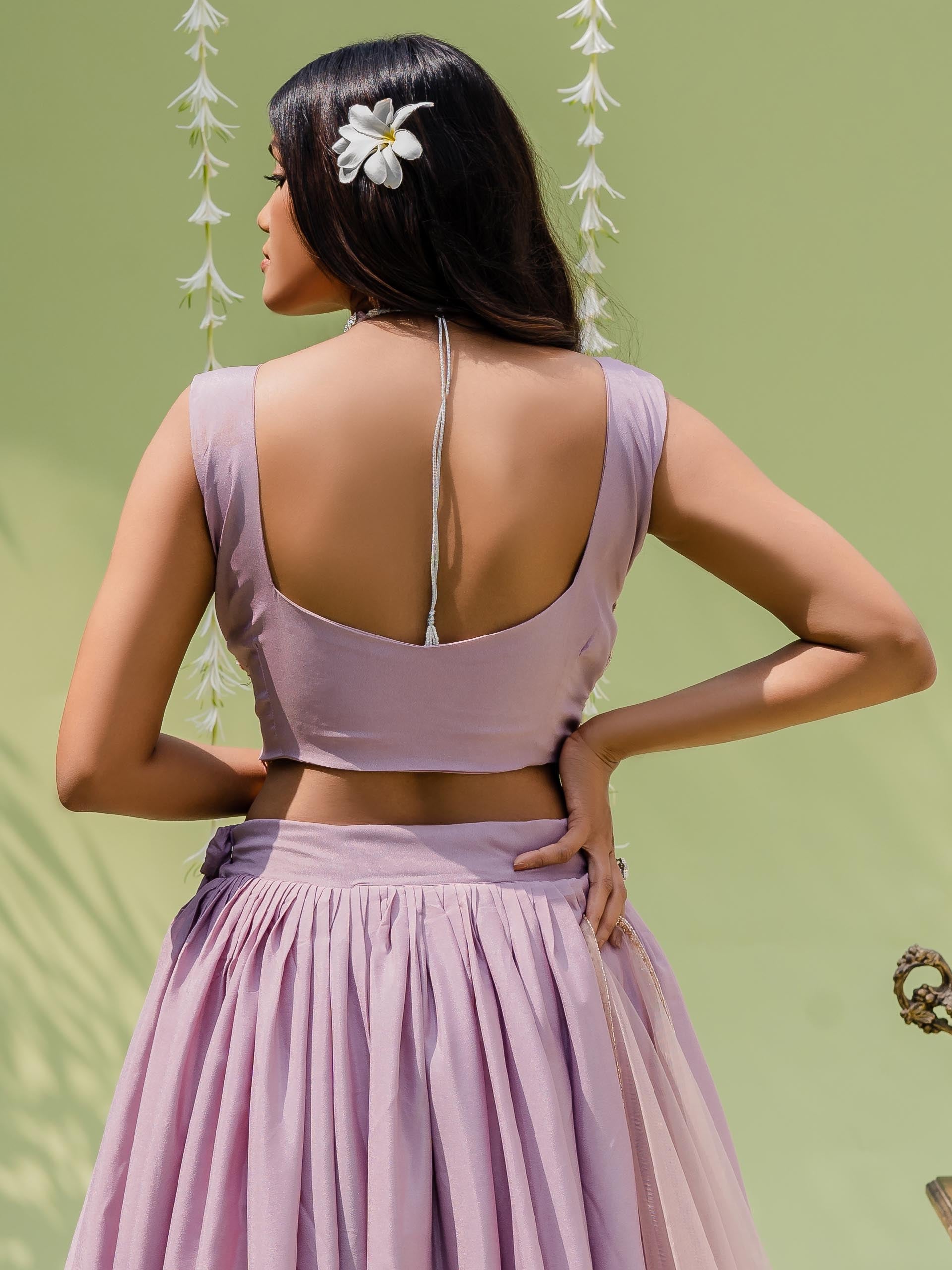 Lilac Sequin Embroidered Lehenga Set image 5
