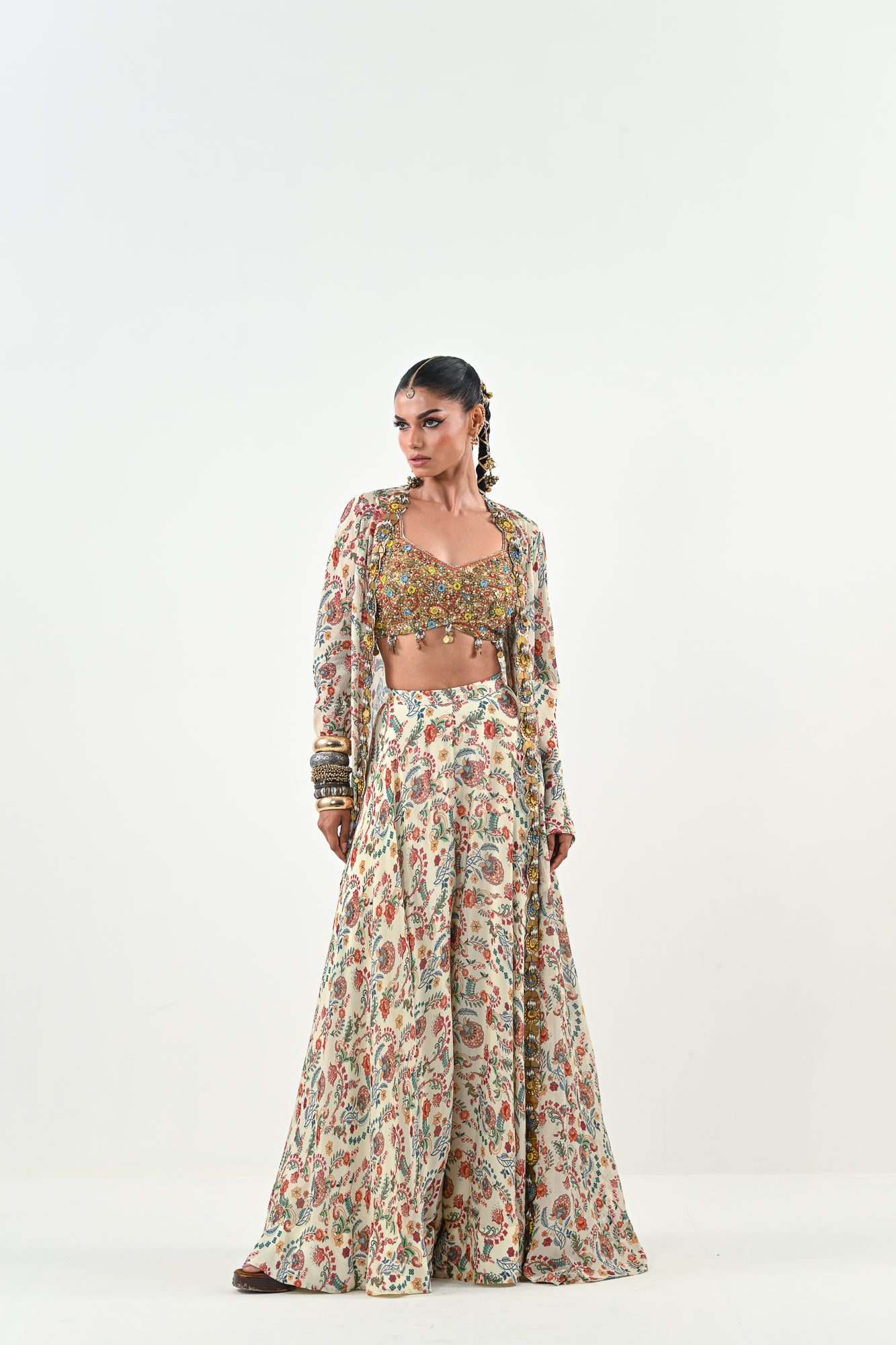 IB FLARED PANT EMBROIDERED JACKET SET image 4