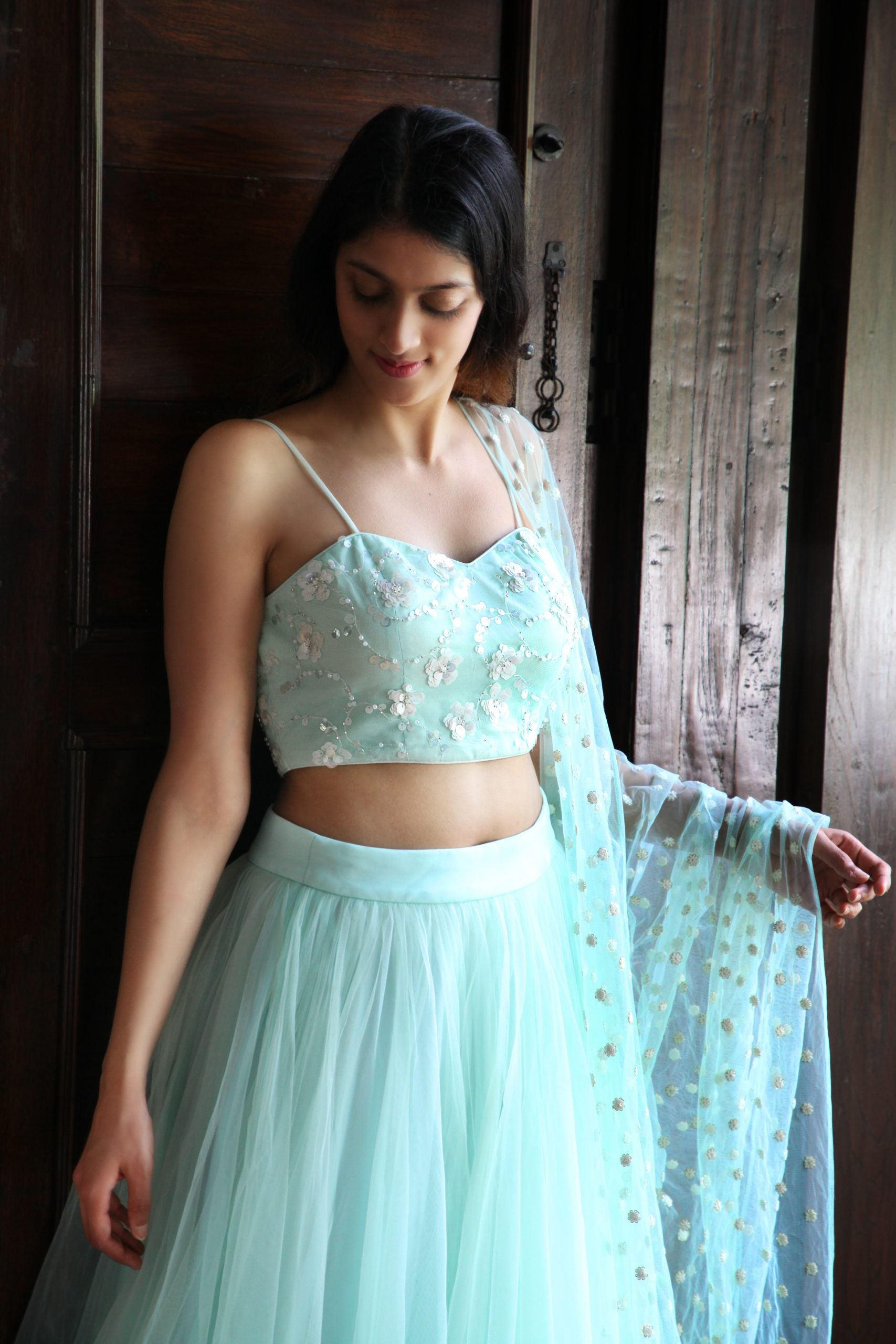 Mint Green Bustier with Tulle Skirt image 4