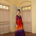 Crimson Bloom Shaded Flared Dress image 0