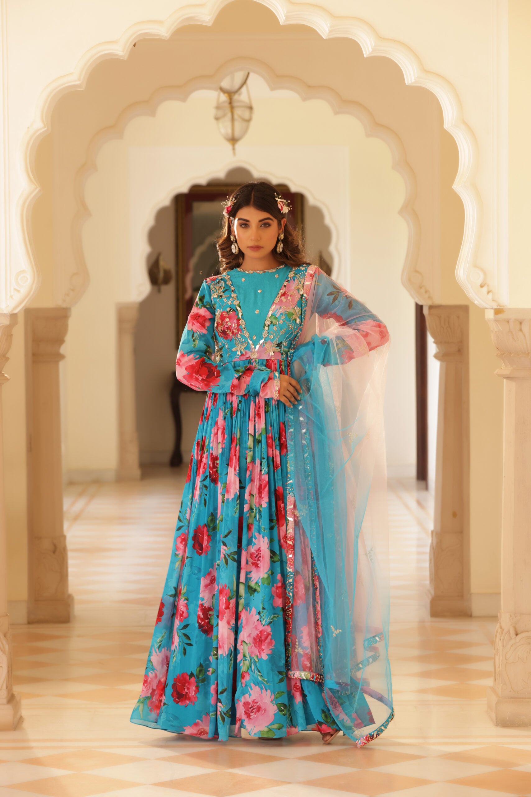 Floral Printed Anarkali image 21