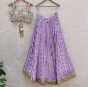 Lavender Butti Lehenga Set image 2