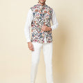 Floral Linen Bundi Jacket image 0