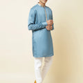 Blue Satin Kurta image 0