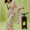 Tropical Print Pre Draped Saree Set image 0