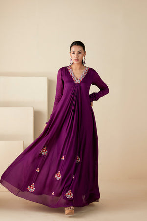 Amethyst A-Line Embroidery Dress - S image