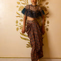 Ajrakh Print Drape Skirt Set image 0