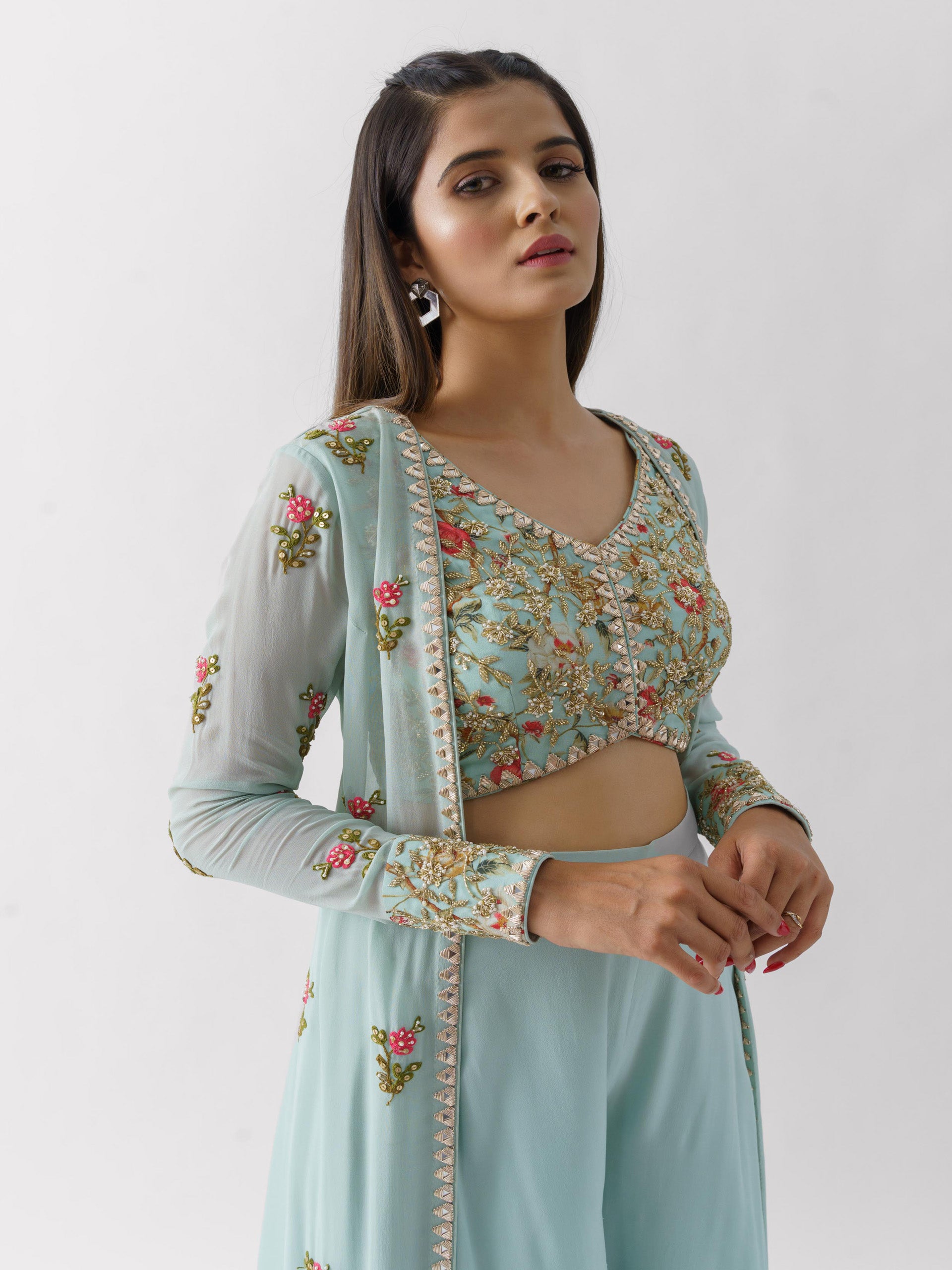 Light Blue Set Paired With Jacket image 2