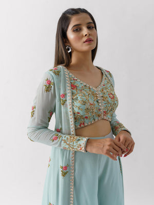 Light Blue Set Paired With Jacket image 2
