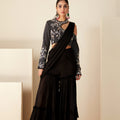 Black Georgette Pant Saree image 0