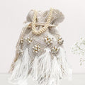 White Potli Bag with Pearls image 0