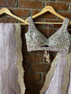 Mirror Work Blouse Lehenga Set image 4