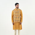 MARIGOLD HIGHLIGHTED BUNDI WITH KURTA SET image 0