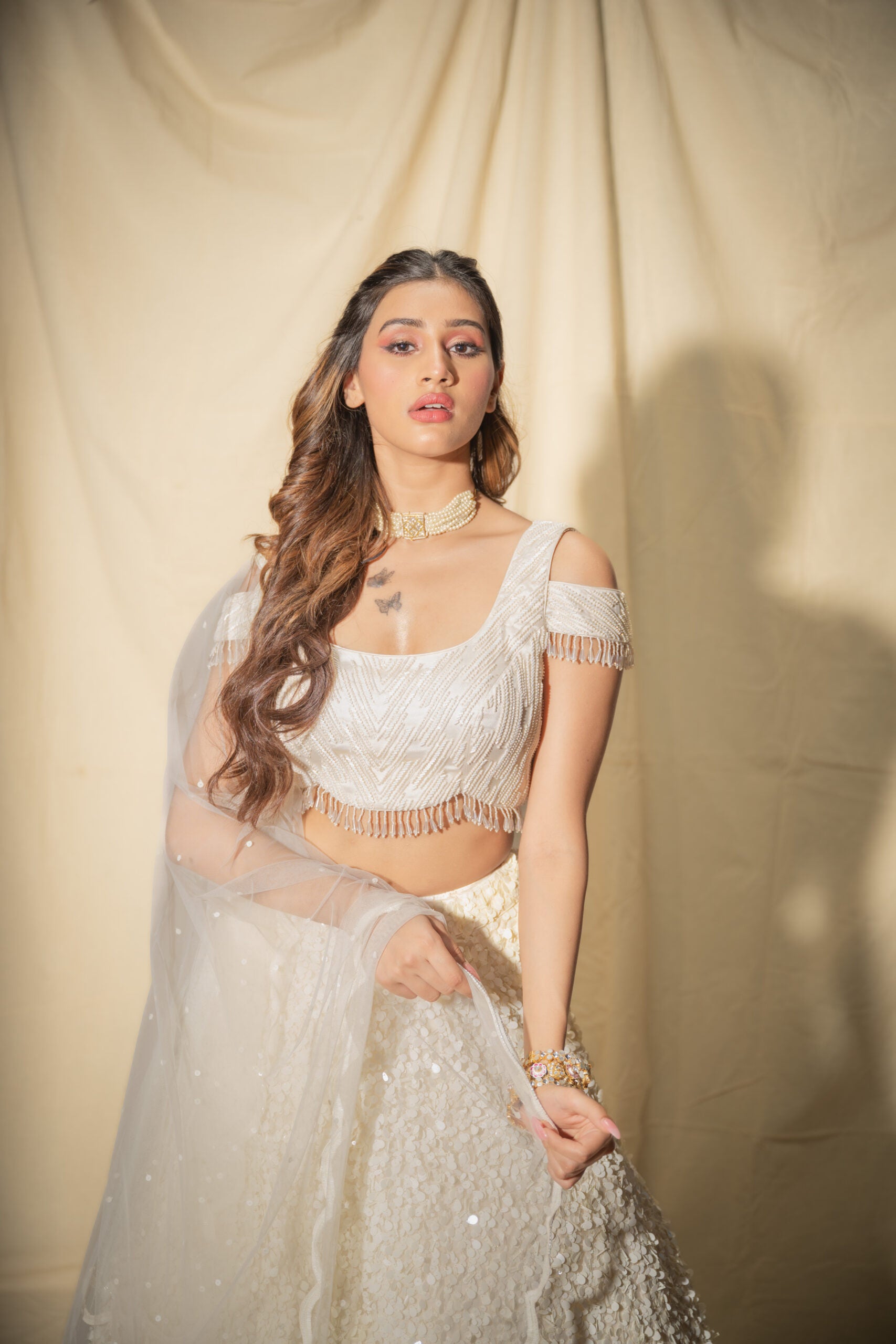 Offwhite Glam Lehenga Set image 2