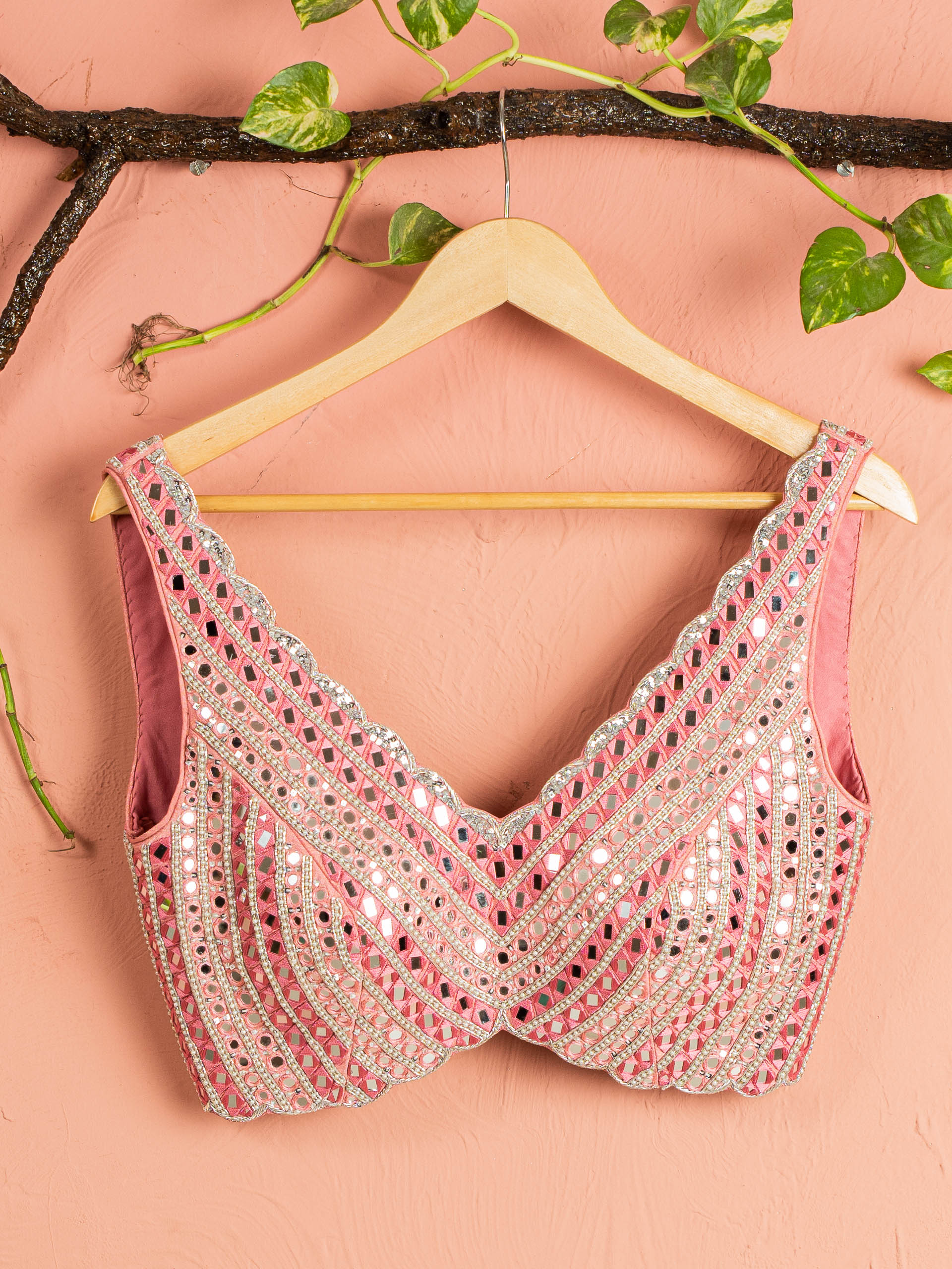 Watermelon Pink Mirror Sharara Set image 4