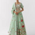 Sea Green Lehenga Set Paired With Dupatta image 0