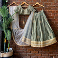 Sage Green Embroidered Lehenga Set image 0