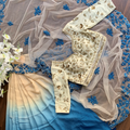 Off White And Blue Ombre Saree image 0
