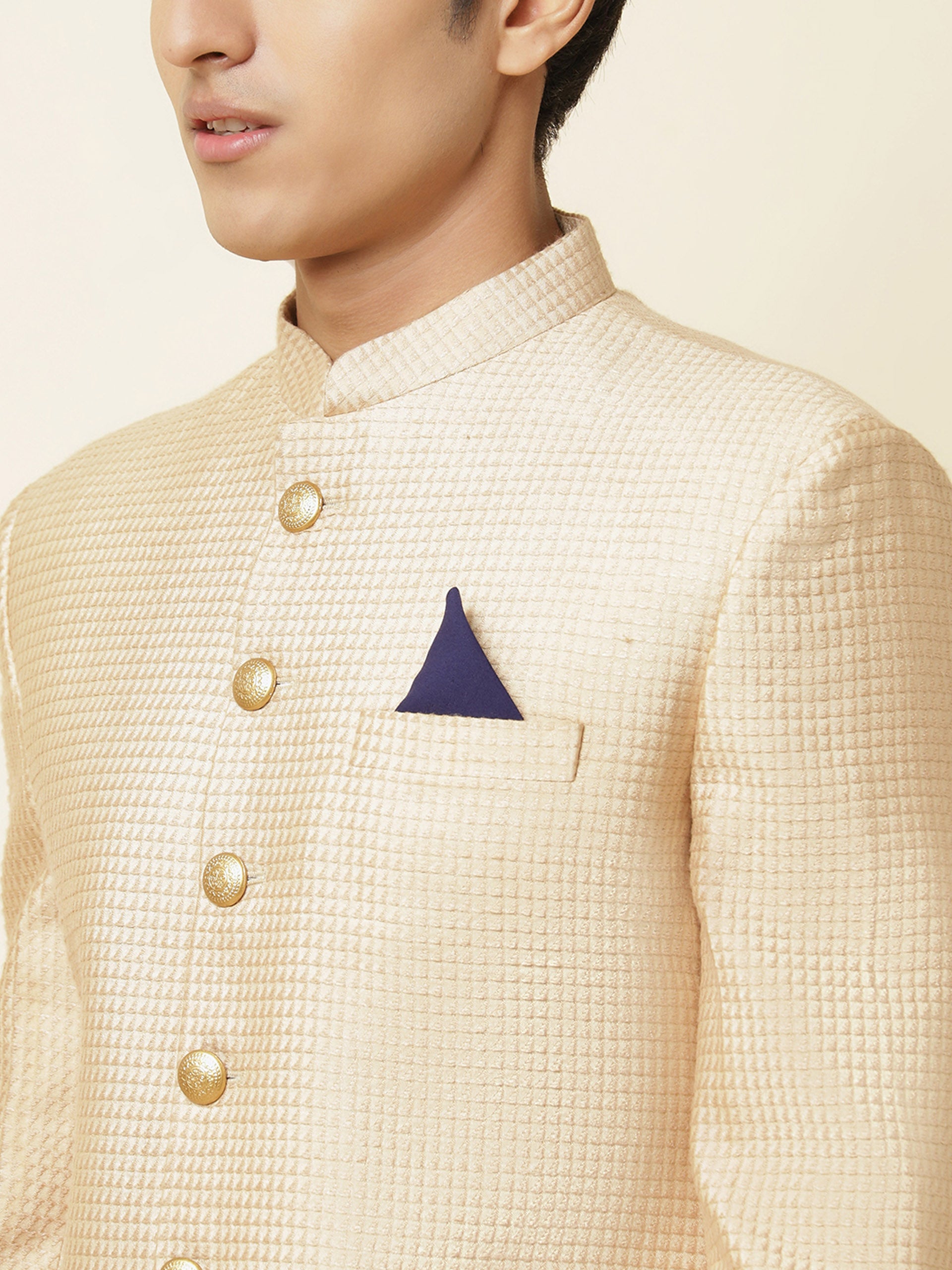Beige Sherwani Set image 1