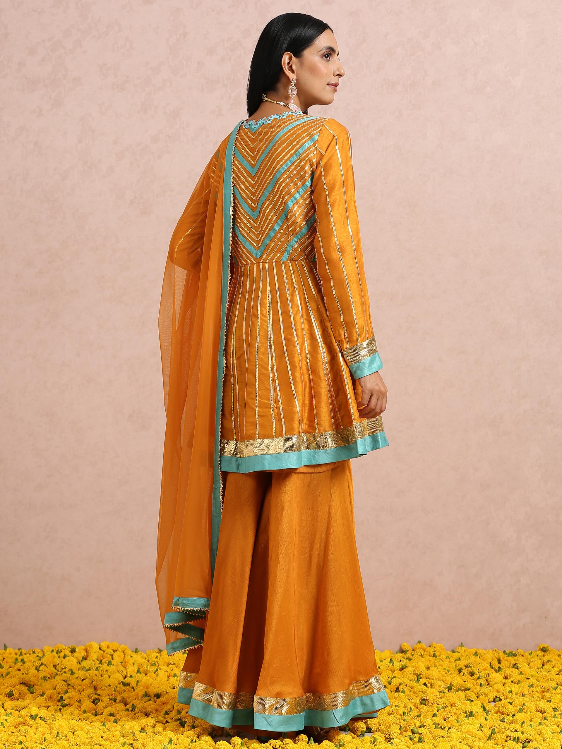 Rust Orange Sharara Set image 1