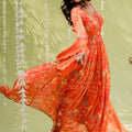 Rust Orange Garden Anarkali Set image 0