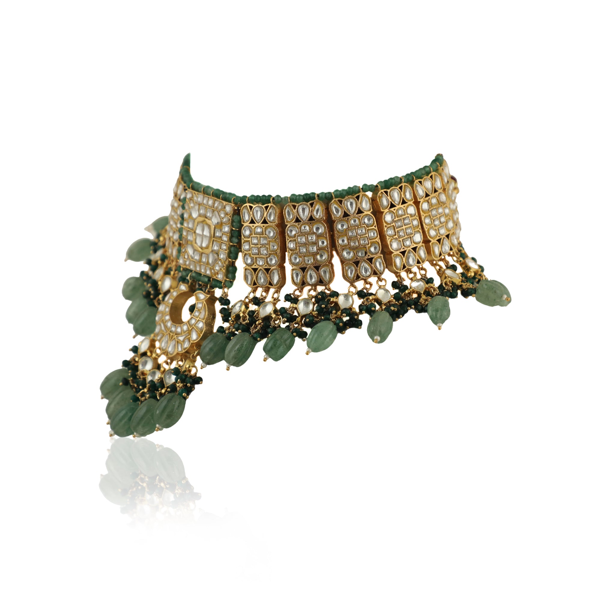 Sea Green And White Necklace Set image 2