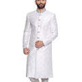 White Self Embroidered Sherwani Set image 0