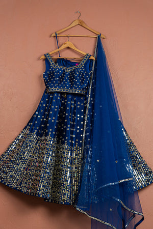Azure Blue Lehenga Set image 4