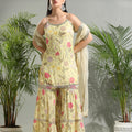Yellow Floral Sharara Set image 0