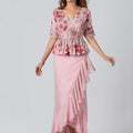 Light Pink Draped Skirt Set image 0