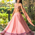 Salmon Pink Tori Lehenga Set image 0