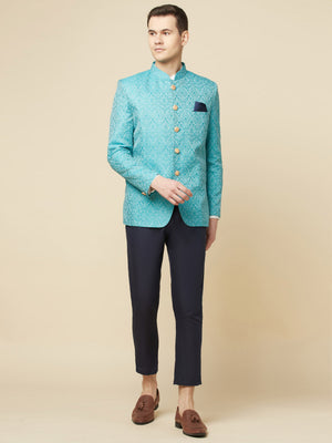 Turquoise Jodhpuri Jacket image 1